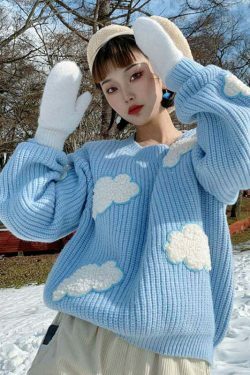 Cozy Clouds Pullover: Y2K Aesthetic Hoodie - Grunge, Cute Tops, Pastel Goth & More