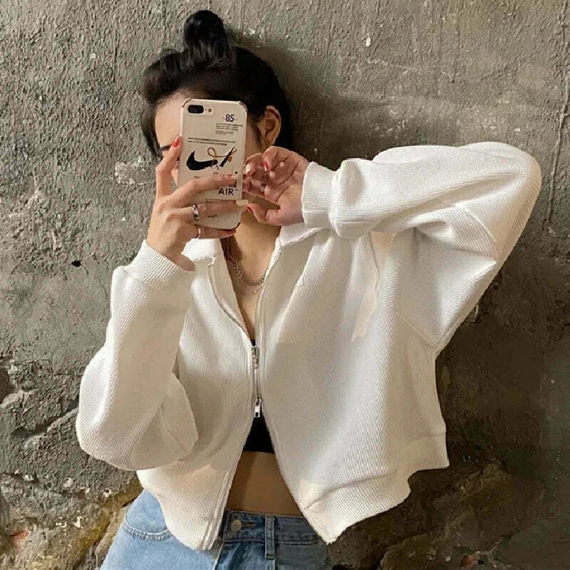 Cozy Cocoa Cropped Jacket - Y2K Fashion Aesthetic for Women