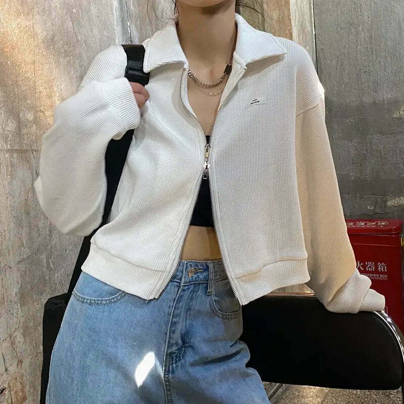 Cozy Cocoa Cropped Jacket - Y2K Fashion Aesthetic for Women
