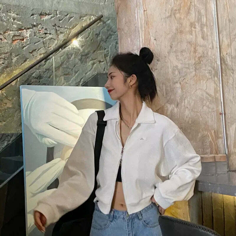 Cozy Cocoa Cropped Jacket - Y2K Fashion Aesthetic for Women