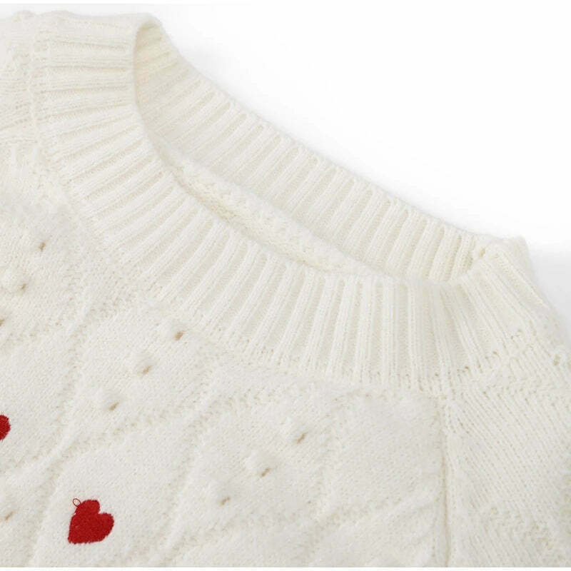 Cozy Cupid's Comfort Knit Sweater in Y2K Aesthetic for Women's Fashion