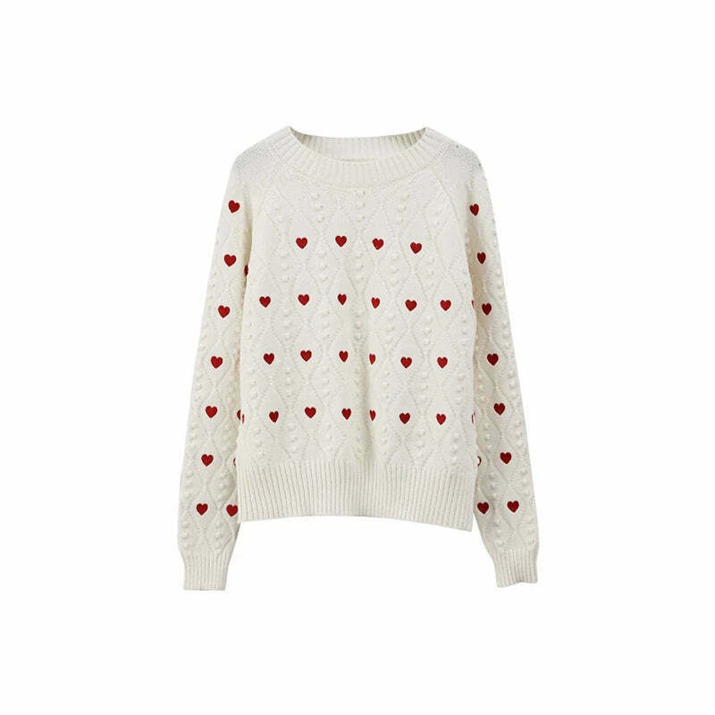 Cozy Cupid's Comfort Knit Sweater in Y2K Aesthetic for Women's Fashion