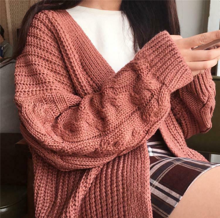 Cozy Hygge Cardigan: Y2K Fashion - Grunge Aesthetic, Cute Tops, Pastel Goth, Cargo Skirt