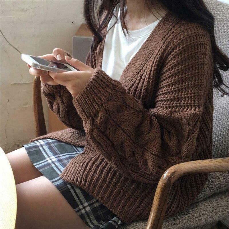 Cozy Hygge Cardigan: Y2K Fashion - Grunge Aesthetic, Cute Tops, Pastel Goth, Cargo Skirt