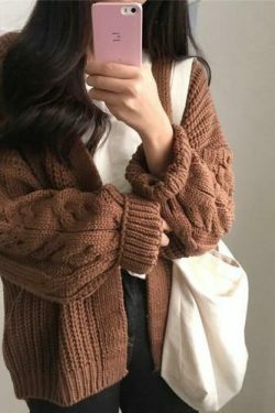 Cozy Hygge Cardigan: Y2K Fashion - Grunge Aesthetic, Cute Tops, Pastel Goth, Cargo Skirt