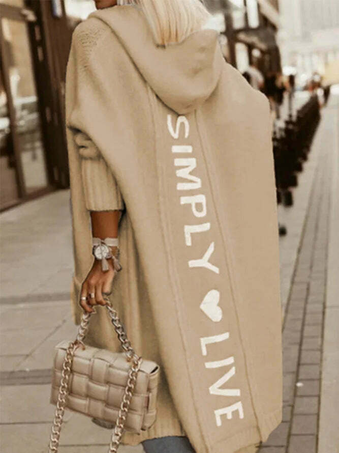 Cozy Loose-Knit Mid-Length Cardigan | Y2K Fashion Aesthetic with Grunge & Cottagecore Vibes
