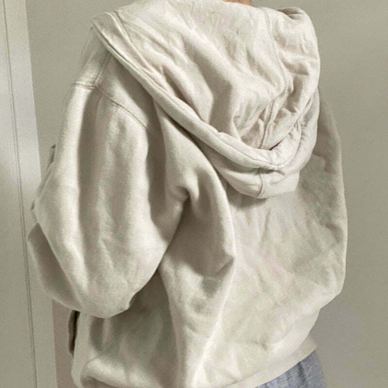 Cozy Loose Hooded Cardigan Sweater Jacket for Women - Y2K Fashion Aesthetic