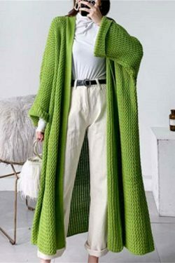 Cozy Loose Knit Cardigan Coat - Y2K Fashion Aesthetic with Grunge & Pastel Goth Vibes