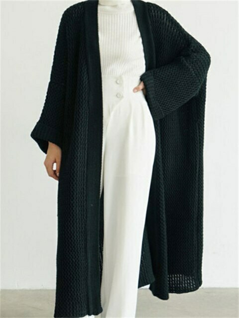 Cozy Loose Knit Cardigan Coat - Y2K Fashion Aesthetic with Grunge & Pastel Goth Vibes