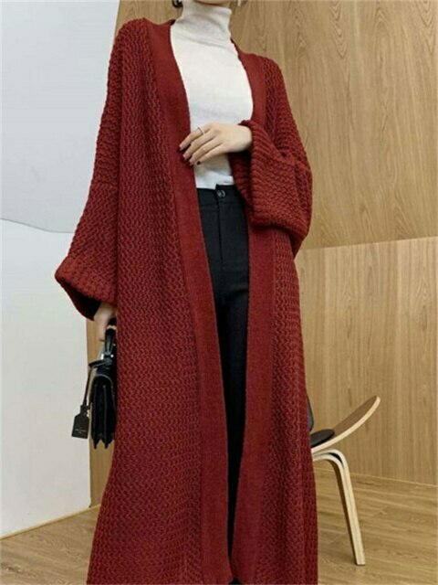 Cozy Loose Knit Cardigan Coat - Y2K Fashion Aesthetic with Grunge & Pastel Goth Vibes