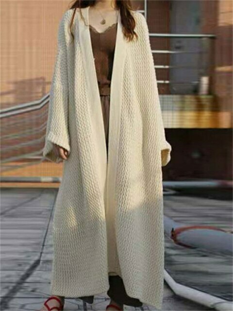 Cozy Loose Knit Cardigan Coat - Y2K Fashion Aesthetic with Grunge & Pastel Goth Vibes
