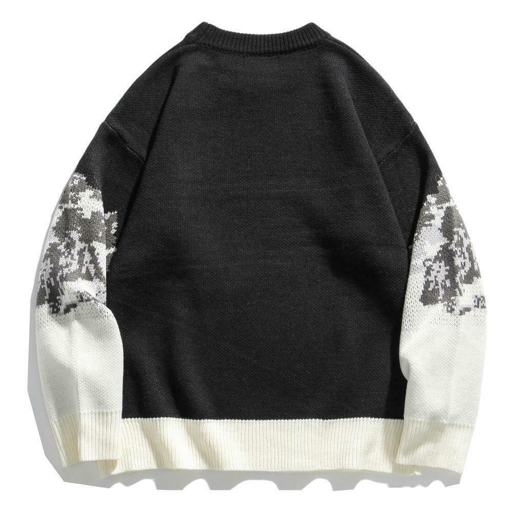 Cozy Mountain Landscape Knitted Sweater for Women - Y2K Aesthetic, Grunge Style, Cottagecore Outfits