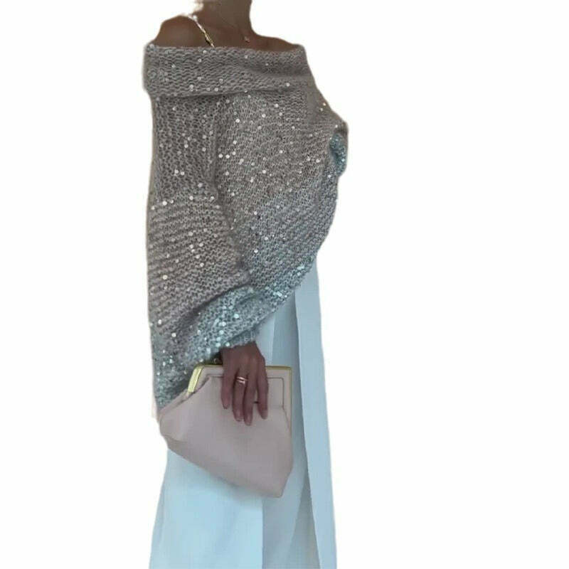 Cozy One-Shoulder Sweater: Y2K Fashion with Coquette & Grunge Aesthetics