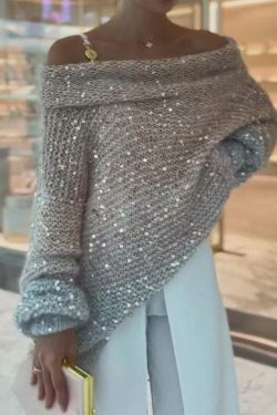 Cozy One-Shoulder Sweater: Y2K Fashion with Coquette & Grunge Aesthetics