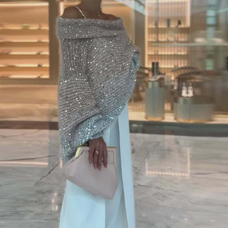 Cozy One-Shoulder Sweater: Y2K Fashion with Coquette & Grunge Aesthetics