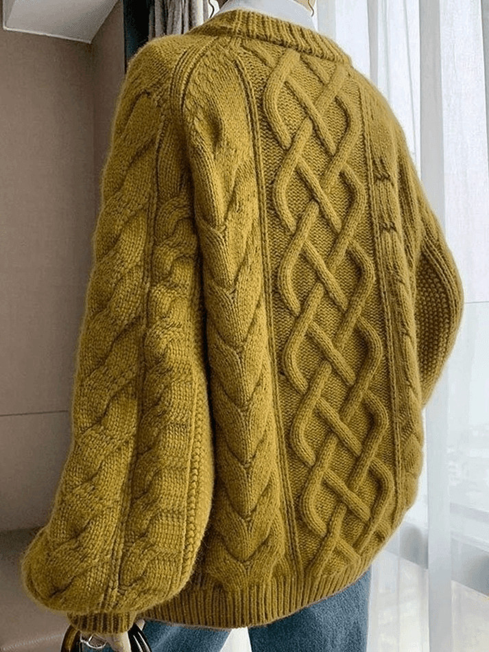 Cozy Oversized Cable Knit Sweater for Y2K Fashion Enthusiasts