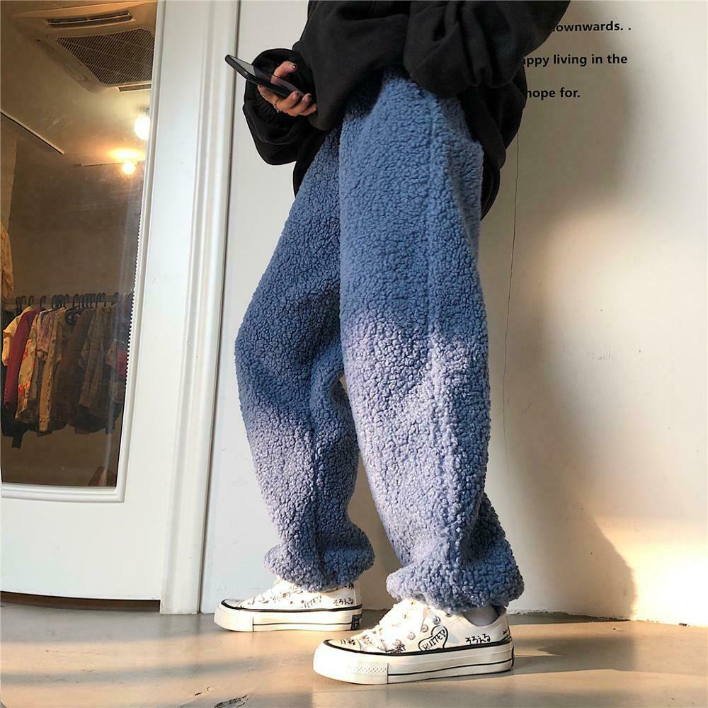 Cozy Sherpa Cargo Pants for Women - Y2K Fashion Aesthetic with a Grunge Twist