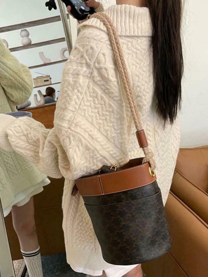 Cozy Solid V-Neck Cable Knit Sweater for Y2K Fashion Enthusiasts
