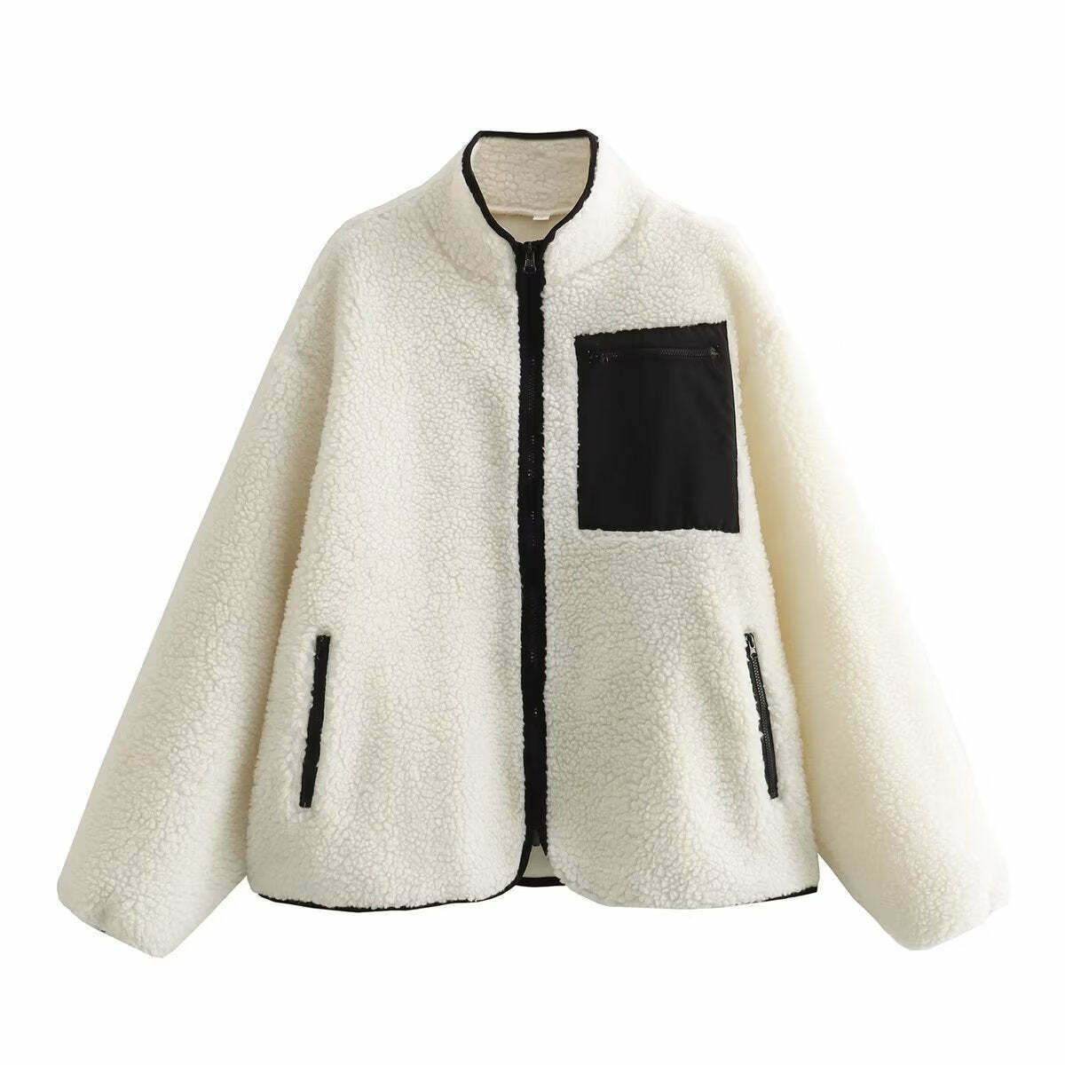 Cozy Teddy Fleece Jacket - Y2K Fashion Women's Outerwear for Grunge and Cottagecore Aesthetic