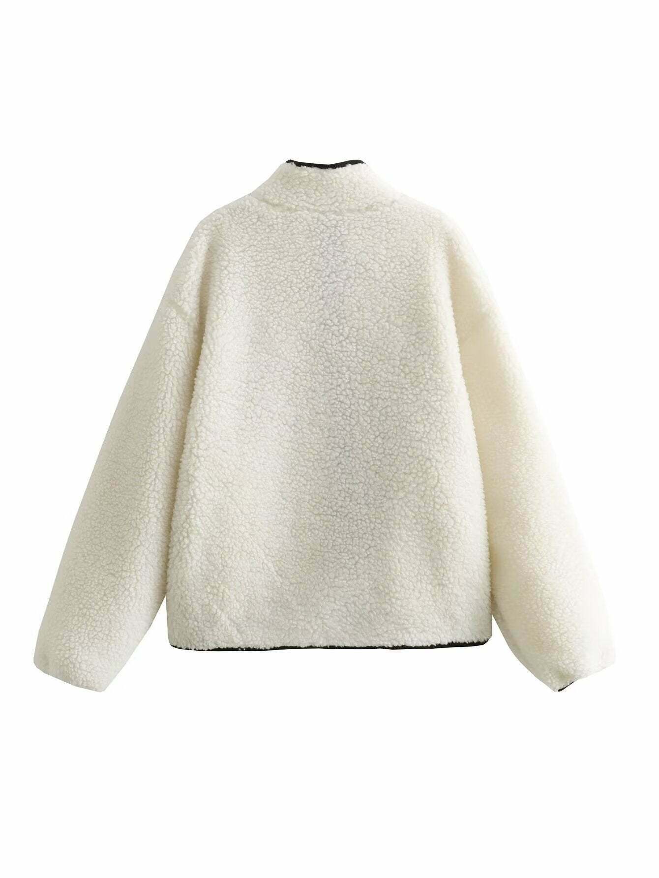 Cozy Teddy Fleece Jacket - Y2K Fashion Women's Outerwear for Grunge and Cottagecore Aesthetic