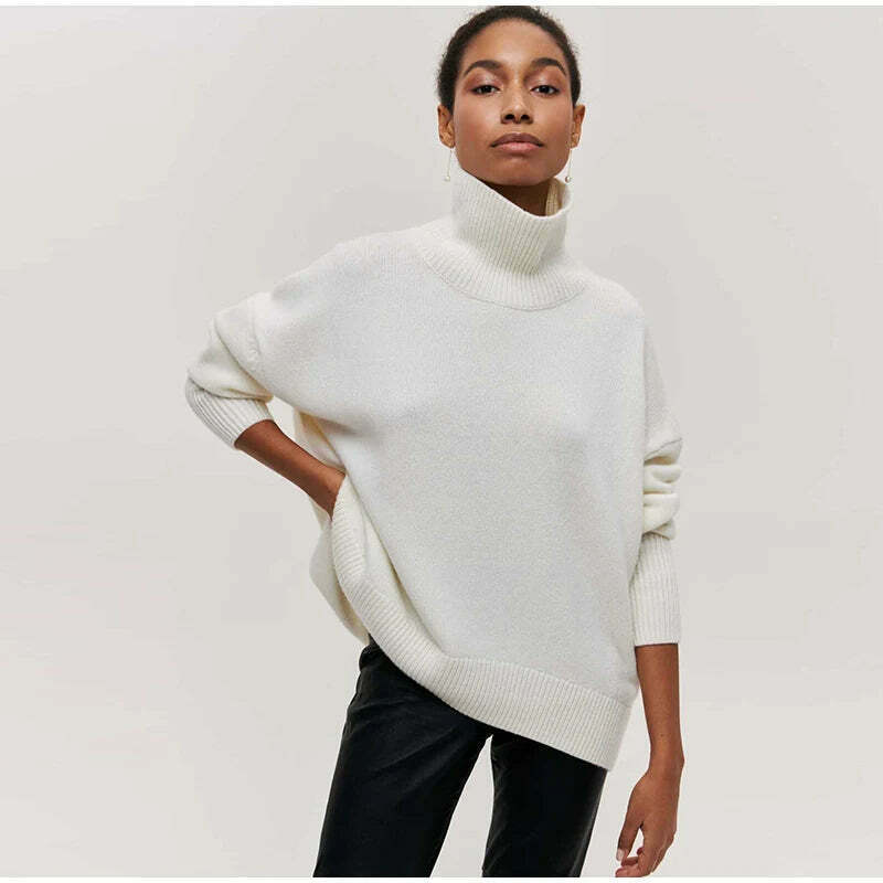 Cozy Turtleneck Pullover: Y2K Aesthetic Fall Favorite for Women's Fashion