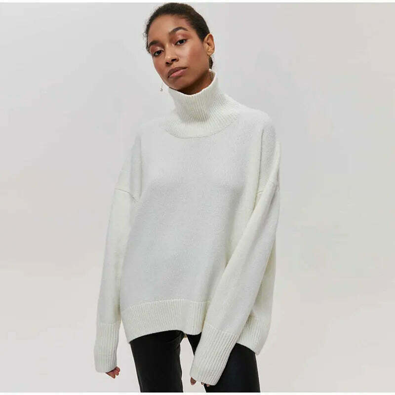 Cozy Turtleneck Pullover: Y2K Aesthetic Fall Favorite for Women's Fashion
