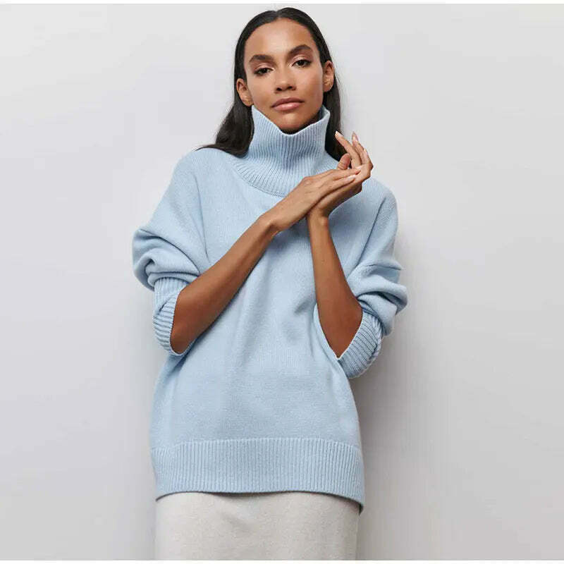 Cozy Turtleneck Pullover: Y2K Aesthetic Fall Favorite for Women's Fashion