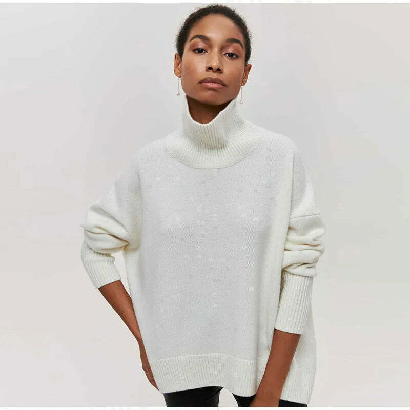 Cozy Turtleneck Pullover: Y2K Aesthetic Fall Favorite for Women's Fashion