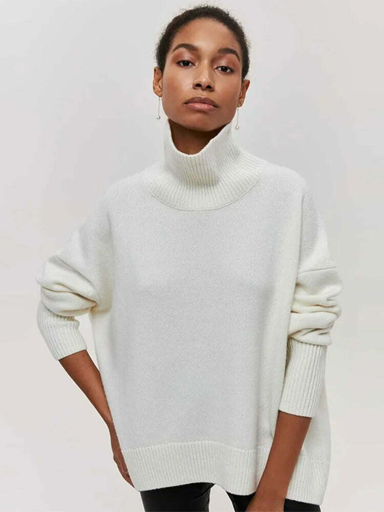 Cozy Turtleneck Pullover: Y2K Aesthetic Fall Favorite for Women's Fashion