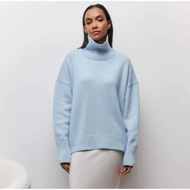 Cozy Turtleneck Pullover: Y2K Aesthetic Fall Favorite for Women's Fashion