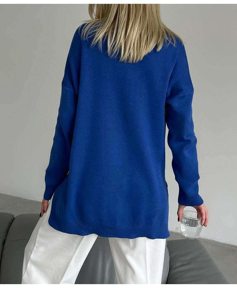 Cozy Up Turtleneck Sweater in Y2K Aesthetic for Women's Fashion