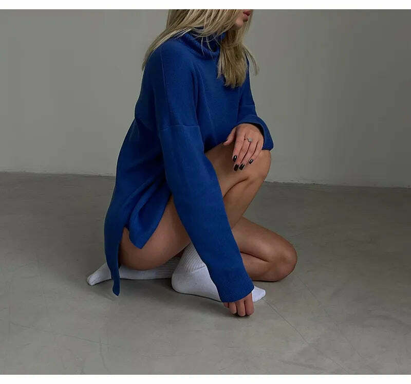 Cozy Up Turtleneck Sweater in Y2K Aesthetic for Women's Fashion