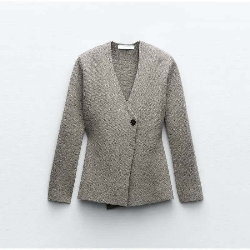 Cozy Winter V-Neck Cardigan Coat for Chic Y2K Fashionistas