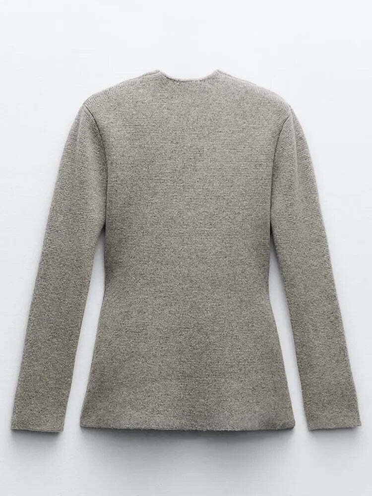 Cozy Winter V-Neck Cardigan Coat for Chic Y2K Fashionistas