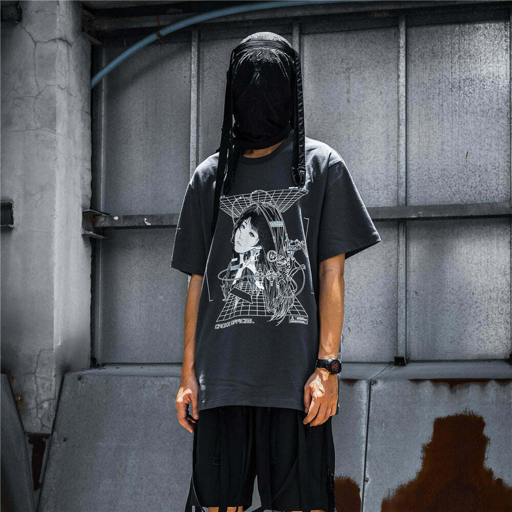 CROXX OFFICIAL Cyber Punk T-Shirt - Y2K Aesthetic Grunge Style Coquette Fashion