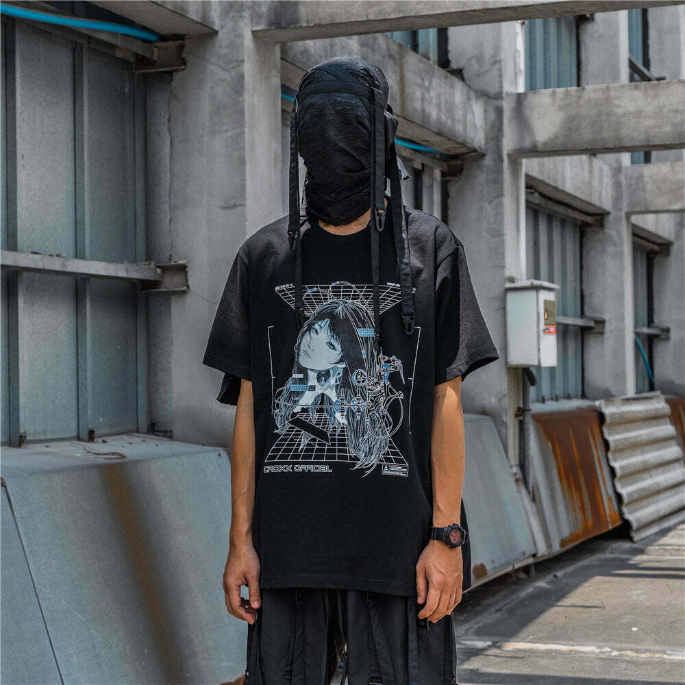 CROXX OFFICIAL Cyber Punk T-Shirt - Y2K Aesthetic Grunge Style Coquette Fashion