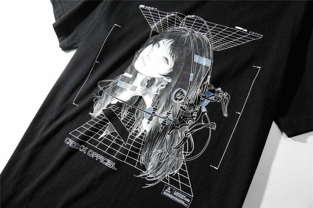 CROXX OFFICIAL Cyber Punk T-Shirt - Y2K Aesthetic Grunge Style Coquette Fashion