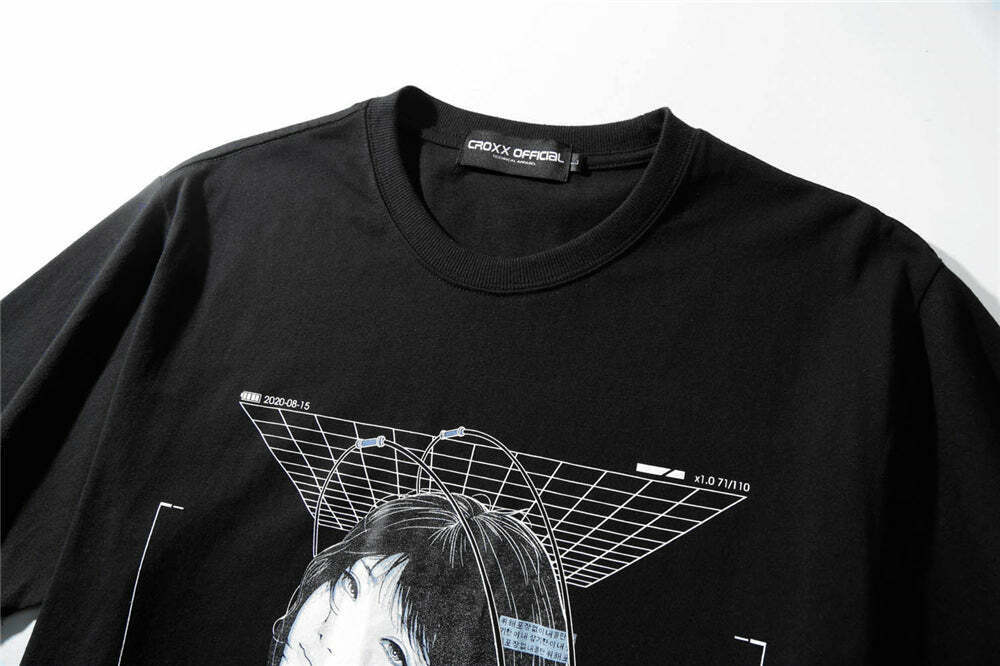 CROXX OFFICIAL Cyber Punk T-Shirt - Y2K Aesthetic Grunge Style Coquette Fashion