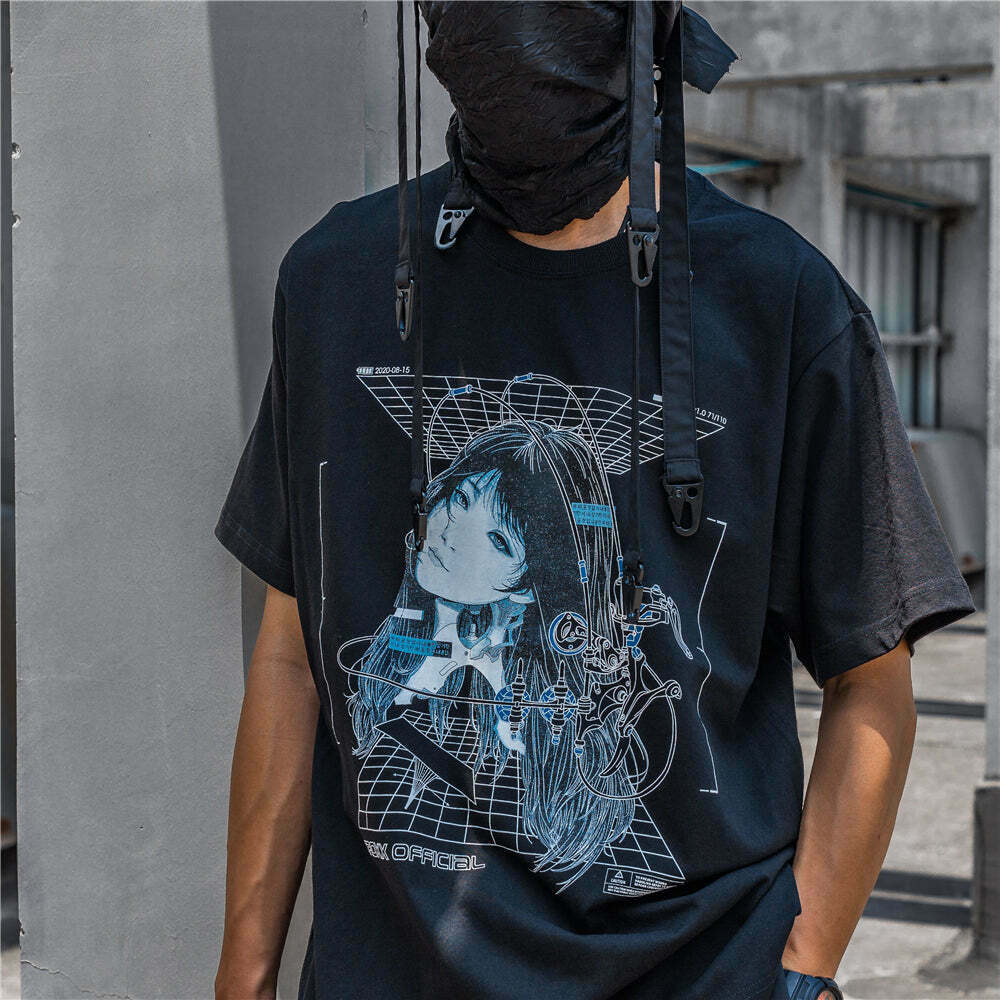 CROXX OFFICIAL Cyber Punk T-Shirt - Y2K Aesthetic Grunge Style Coquette Fashion
