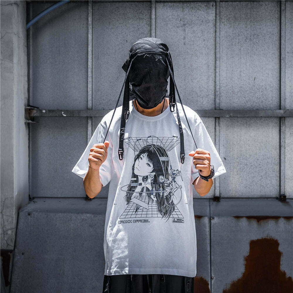 CROXX OFFICIAL Cyber Punk T-Shirt - Y2K Aesthetic Grunge Style Coquette Fashion