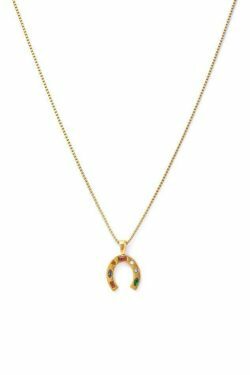 Crystal Horseshoe Pendant Necklace - Y2K Fashion Jewelry with Coquette & Grunge Aesthetic