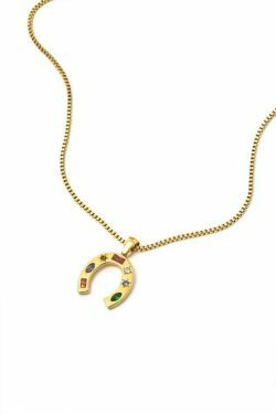 Crystal Horseshoe Pendant Necklace - Y2K Fashion Jewelry with Coquette & Grunge Aesthetic