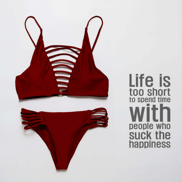Cute Cactus Print Front Knot Bikini Set for Y2K Fashion Enthusiasts