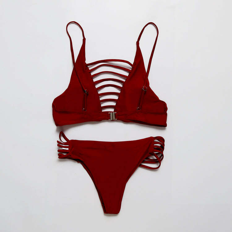 Cute Cactus Print Front Knot Bikini Set for Y2K Fashion Enthusiasts