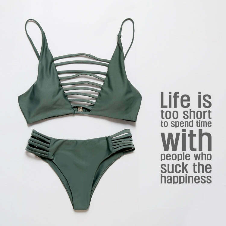 Cute Cactus Print Front Knot Bikini Set for Y2K Fashion Enthusiasts
