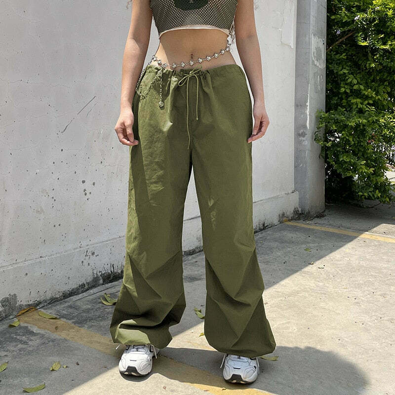 Cute Cargo Skirt & Baggy Low Waist Denim Set - Y2K Aesthetic Fashion for Women