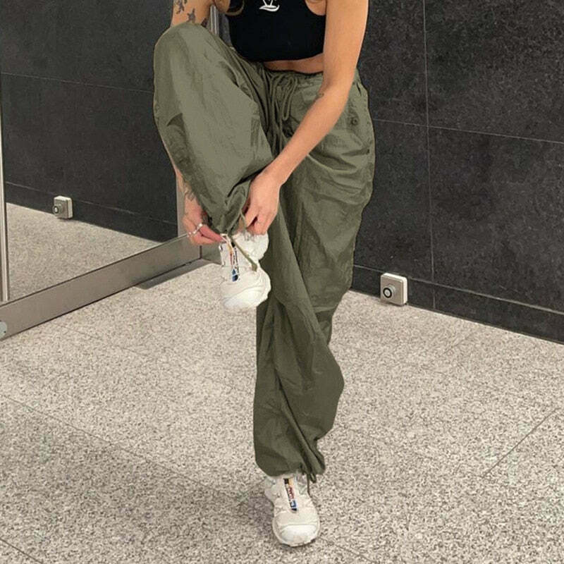 Cute Cargo Skirt & Baggy Low Waist Denim Set - Y2K Aesthetic Fashion for Women