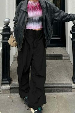Cute Cargo Skirt & Baggy Low Waist Denim Set - Y2K Aesthetic Fashion for Women