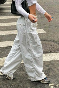 Cute Cargo Skirt & Baggy Low Waist Denim Set - Y2K Aesthetic Fashion for Women