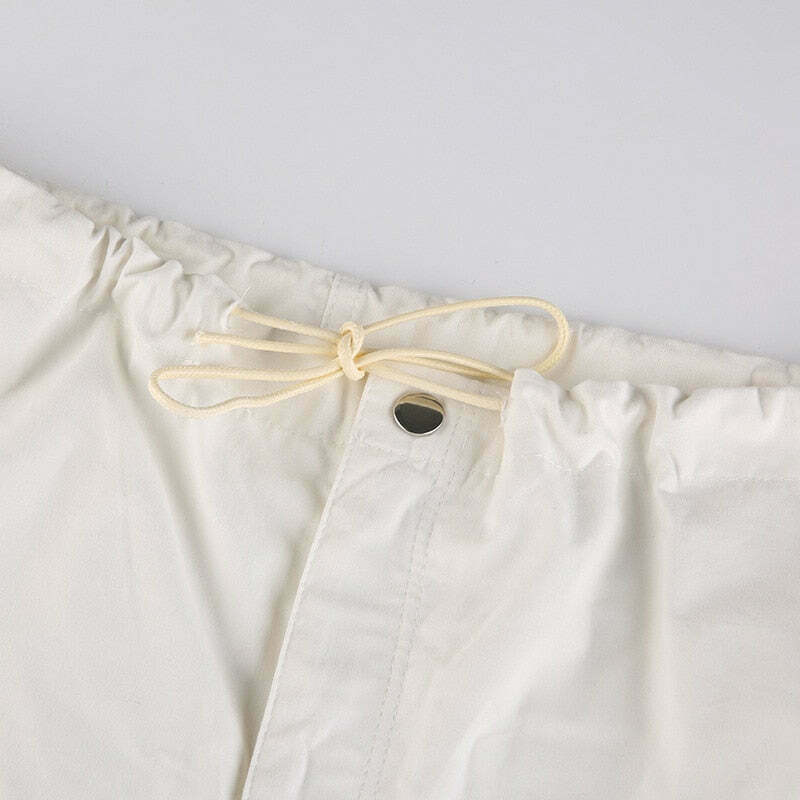 Cute Cargo Skirt & Baggy Low Waist Denim Set - Y2K Aesthetic Fashion for Women